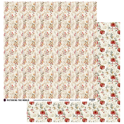 PTW Design - Varm Julemagi - Gyldne grene 12x12 mønsterpapir