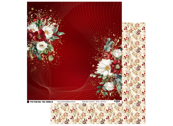 PTW Design - Varm Julemagi - Blomster symfoni 12x12 mønsterpapir
