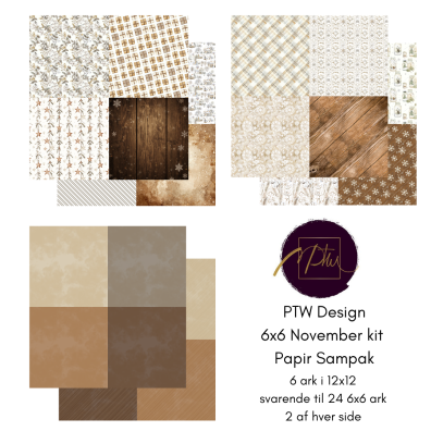 Add on November - PTW Design - 6x6 November Kit 2026 Papirsampak - 6 ark 12x12 - Sælges kun til kitklubmedlemmer