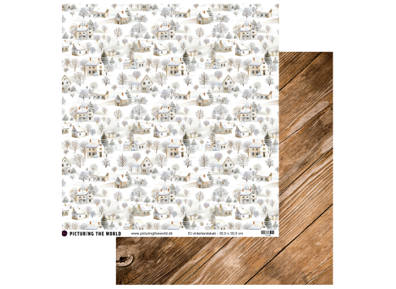 Add on November - EKSTRA PTW Design - Et Vinterlandskab 12x12 mønsterpapir - sælges kun til kitklubmedlemmer