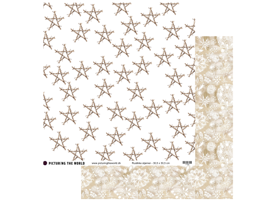 Add on November - EKSTRA PTW Design - Rustikke Stjerner 12x12 mønsterpapir - sælges kun til kitklubmedlemmer