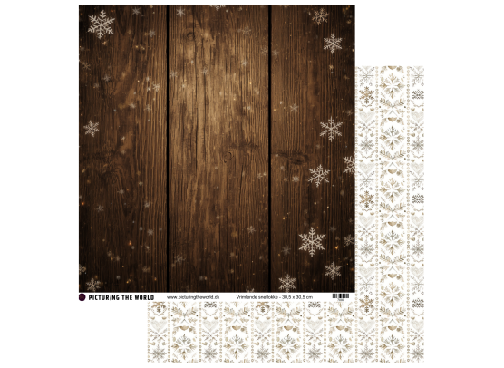 Add on November - EKSTRA PTW Design - Vrimlende Sneflokke 12x12 mønsterpapir - sælges kun til kitklubmedlemmer