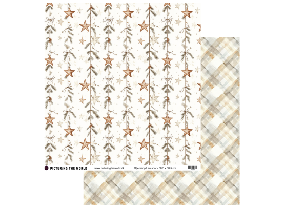 Add on November - EKSTRA PTW Design - Stjerner På En Snor 12x12 mønsterpapir - sælges kun til kitklubmedlemmer