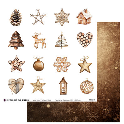Add on November - EKSTRA PTW Design - Neutral Jul Klippeark - 12x12 klippeark - sælges kun til kitklubmedlemmer