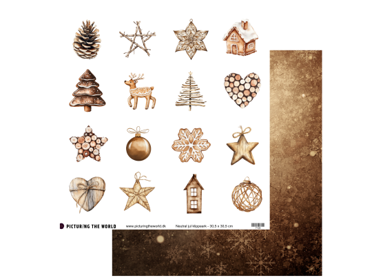 Add on November - EKSTRA PTW Design - Neutral Jul Klippeark - 12x12 klippeark - sælges kun til kitklubmedlemmer