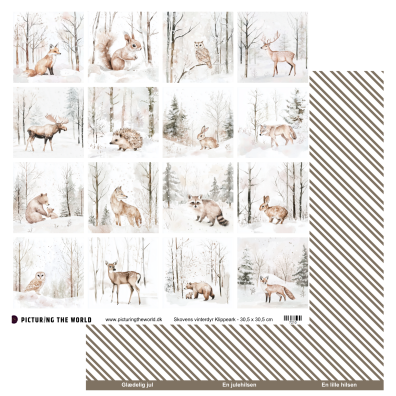 Add on November - PTW Design - Skovens Vinterdyr Klippeark - 12x12 klippeark