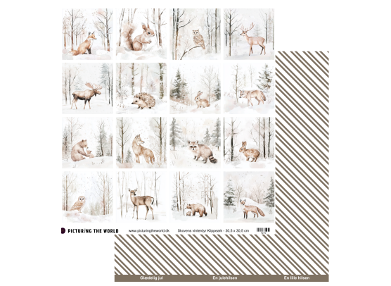 Add on November - PTW Design - Skovens Vinterdyr Klippeark - 12x12 klippeark