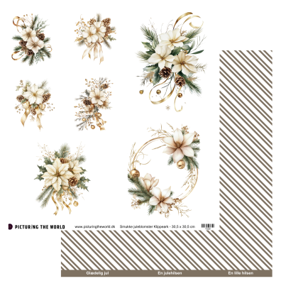 Add on November - PTW Design - Smukke Juleblomster Klippeark - 12x12 klippeark