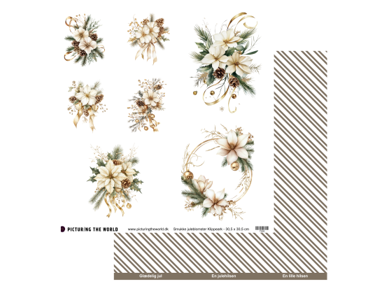 Add on November - PTW Design - Smukke Juleblomster Klippeark - 12x12 klippeark
