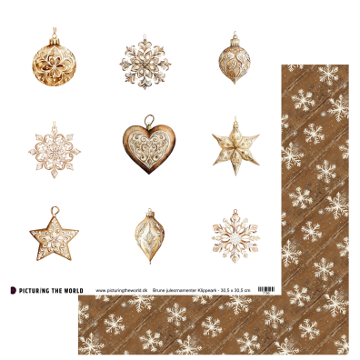 Add on November - PTW Design - Brune Juleornamenter Klippeark - 12x12 klippeark
