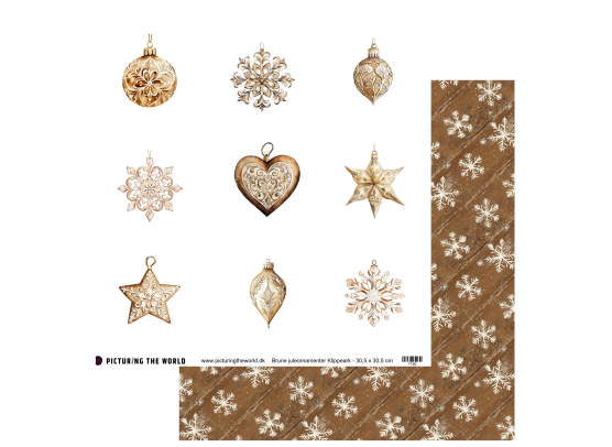 Add on November - PTW Design - Brune Juleornamenter Klippeark - 12x12 klippeark
