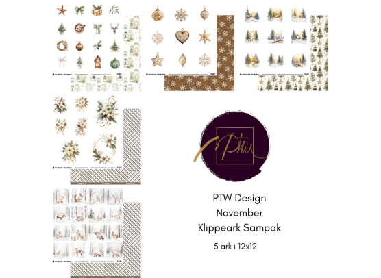 Add on November - PTW Design - November Klippeark 2026 klippeark sampak - 5 ark 12x12