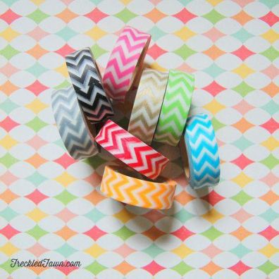 Freckled Fawn Washitape - Guld Chevron