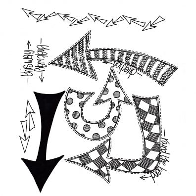 Dylusions Cling Stamp - Which Way Up