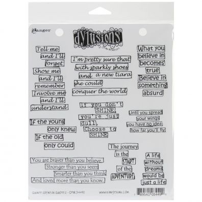 Dylusions Cling Stamp - Quintessential Quotes