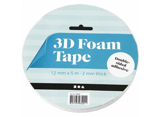 3D Foam Tape 12 mm x 5 m - 2mm tyk