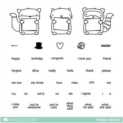 Mama Elephant Clear Stamps - Three Amigos