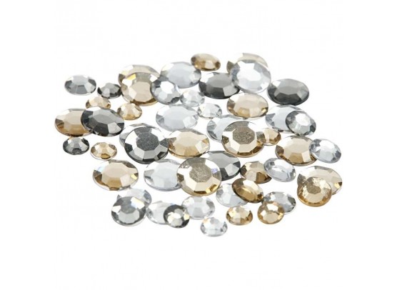 Runde Rhinsten - Sølv Harmoni - 360 stk.