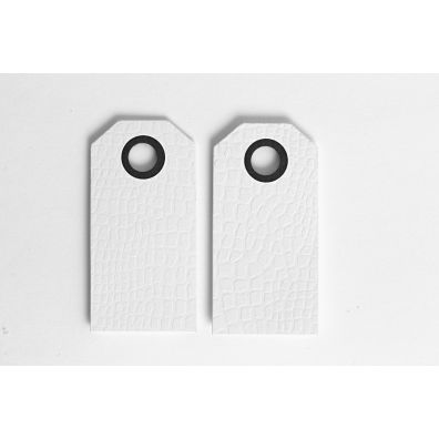 Happy Moment Farvede Manillamærker 6 x 3 cm - Hvid