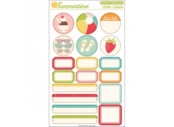 October Afternoon Summertime Little Labels Stickers