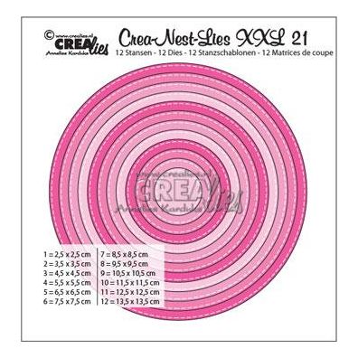 Crealies Dies - Stiplet Cirkel Crea-Nest-Lies XXL