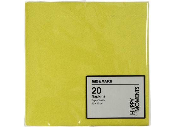 Happy Moment Servietter - 40x40 cm, Grøn, 20 stk