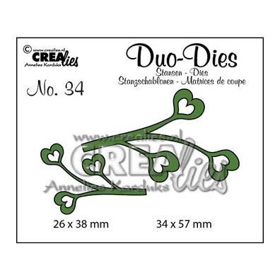 Crealies Dies  Duo Dies Blade med hjerter