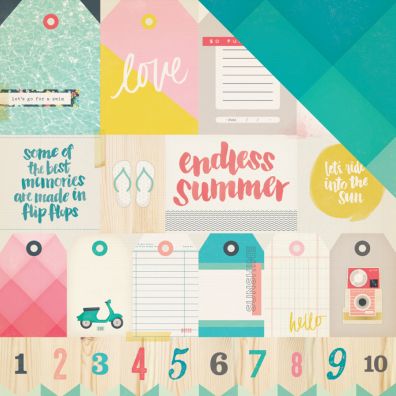 Poolside - Flip Flops mønsterpapir fra Crate Paper