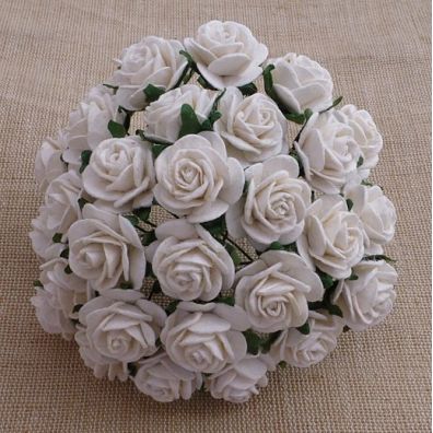 Mulberry Open Roses White 15 mm