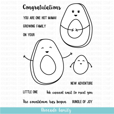 Krumspring clear stamp - Avocado family