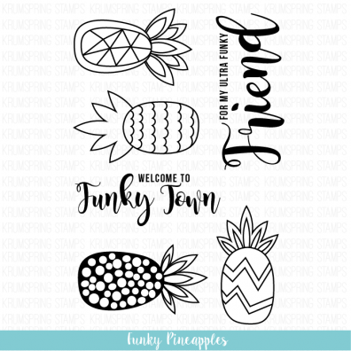 Krumspring clear stamp - Funky pineapples