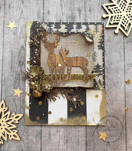 Julekort med MASSER af glitter